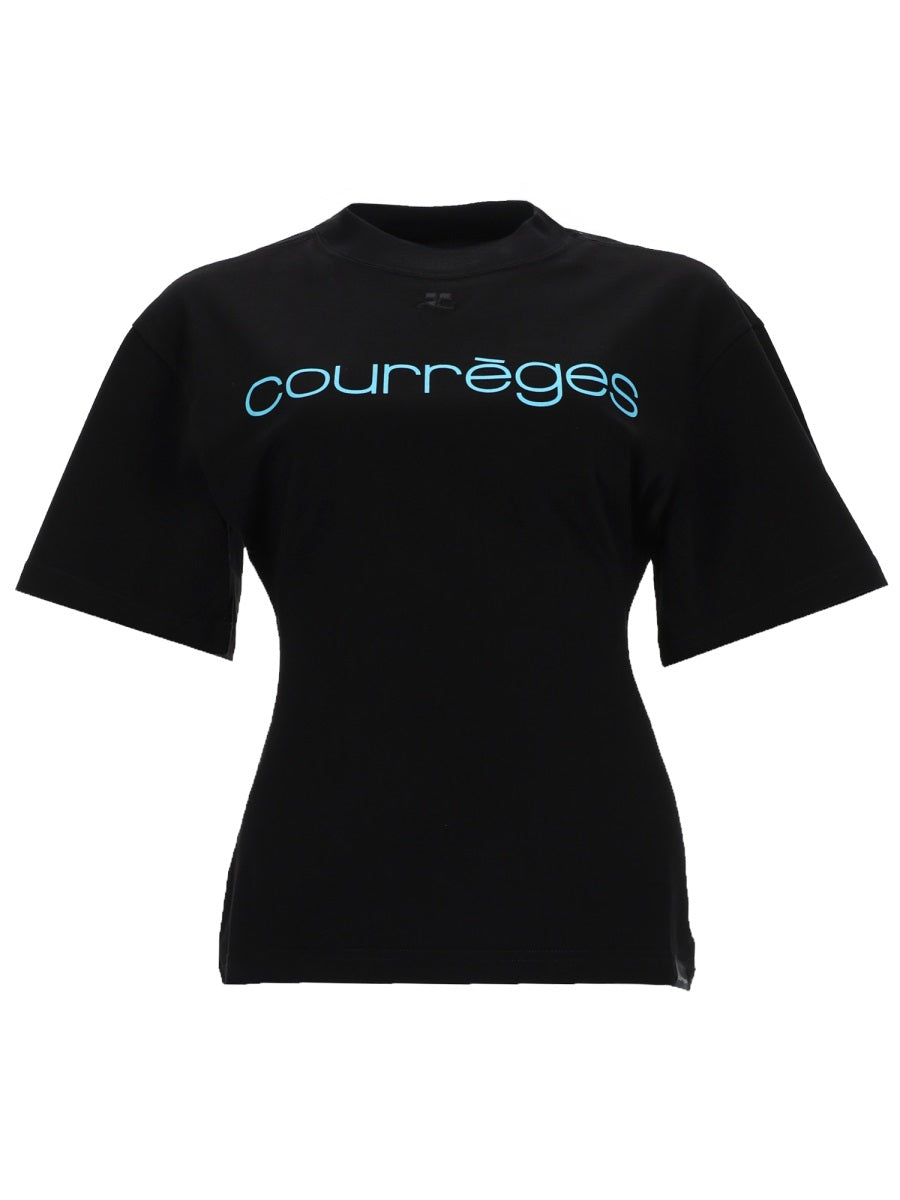 T-Shirt With Logo Black Cotton T-shirts