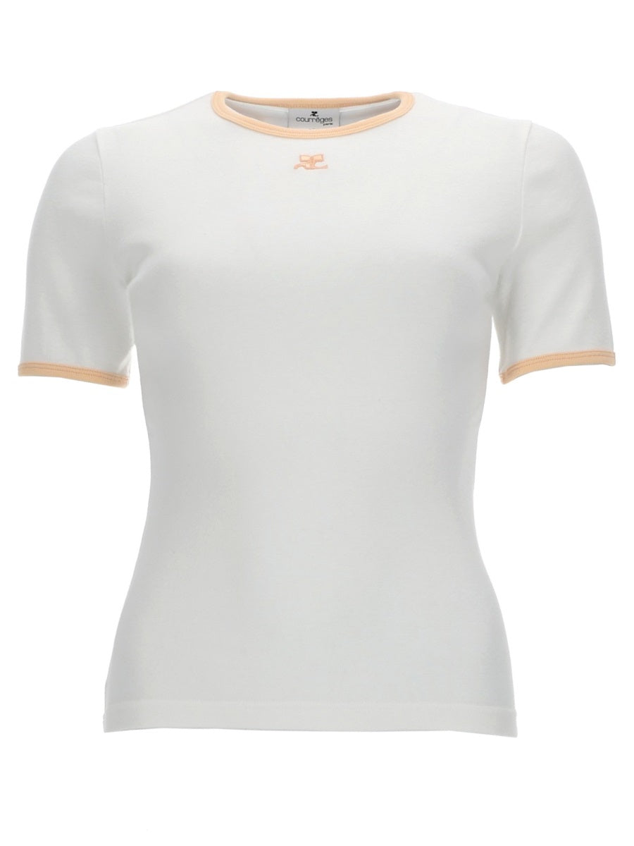 T-Shirt With Logo White Cotton T-shirts