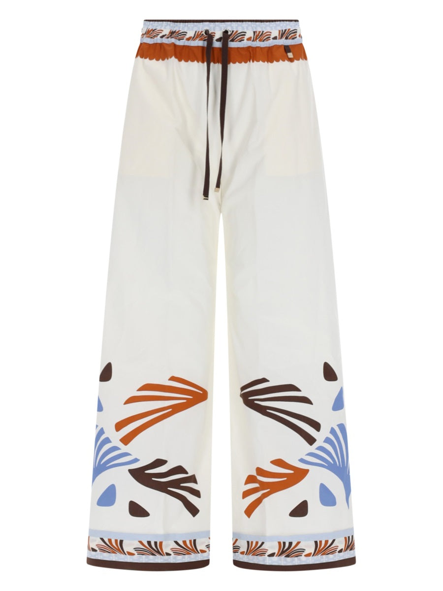 Trousers Summer Print Multicolour Cotton