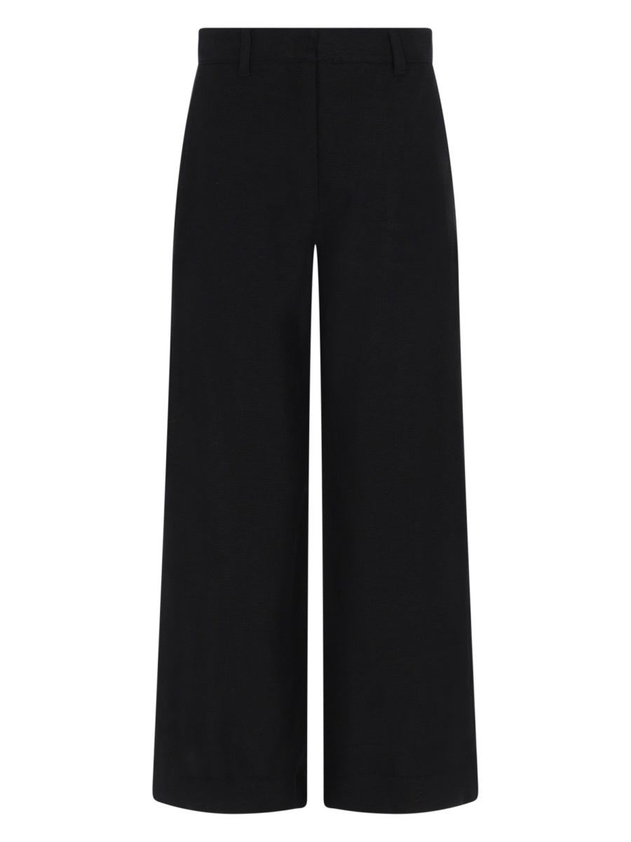 Straight-Leg Sartorial Trousers Abisso Black Linen