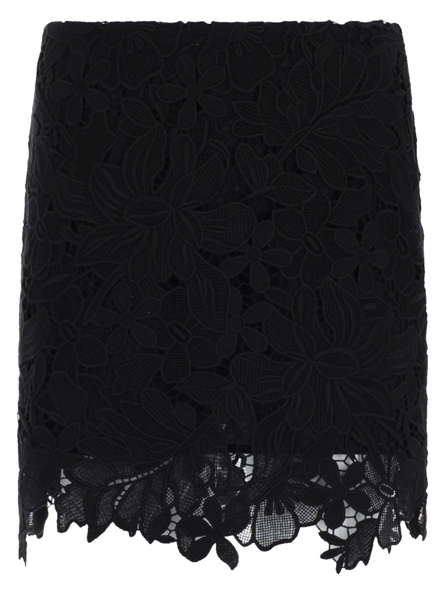 Miniskirt Bora Macramé Black Cotton Skirt