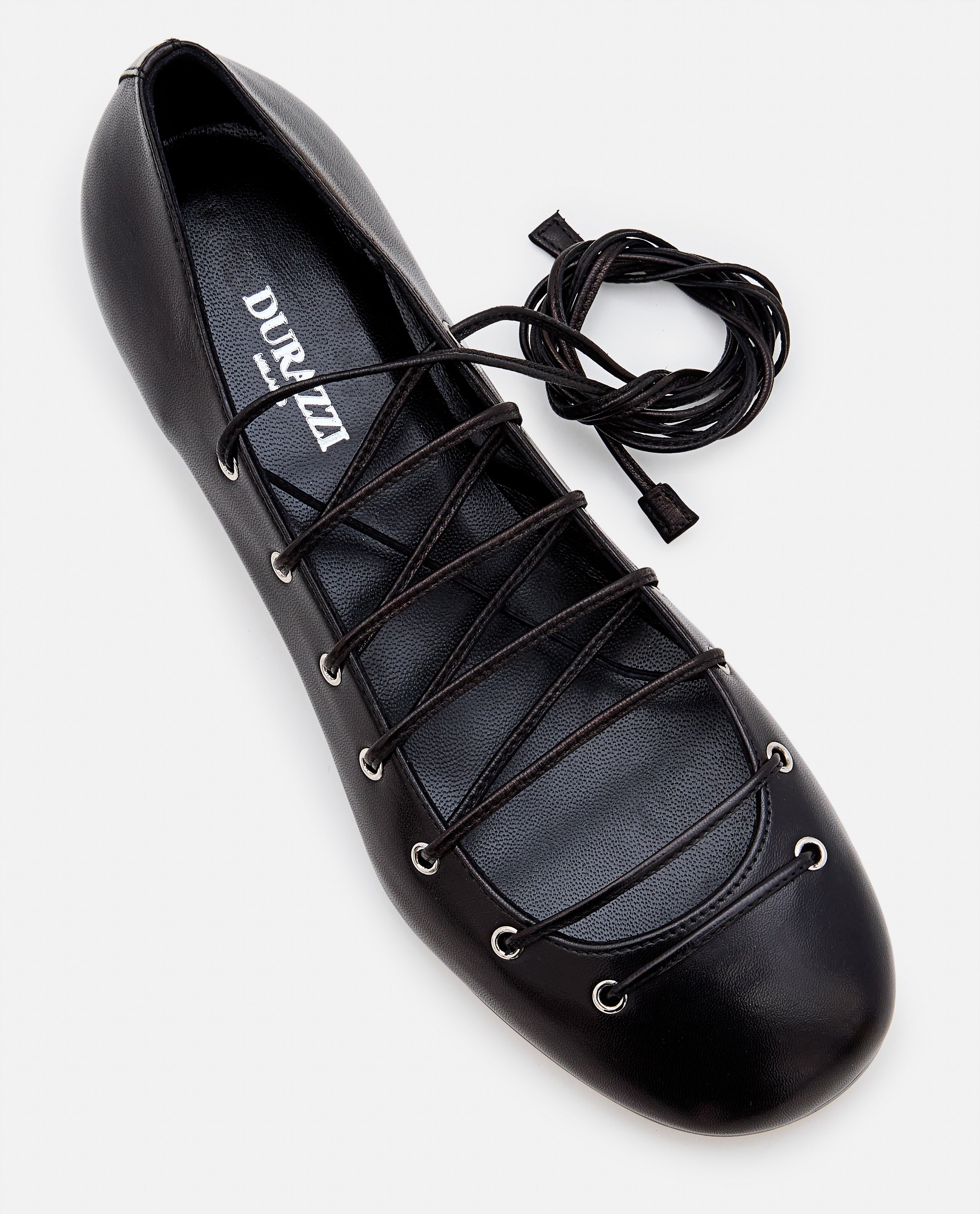 DURAZZI MILANO Flat shoes Black Leather