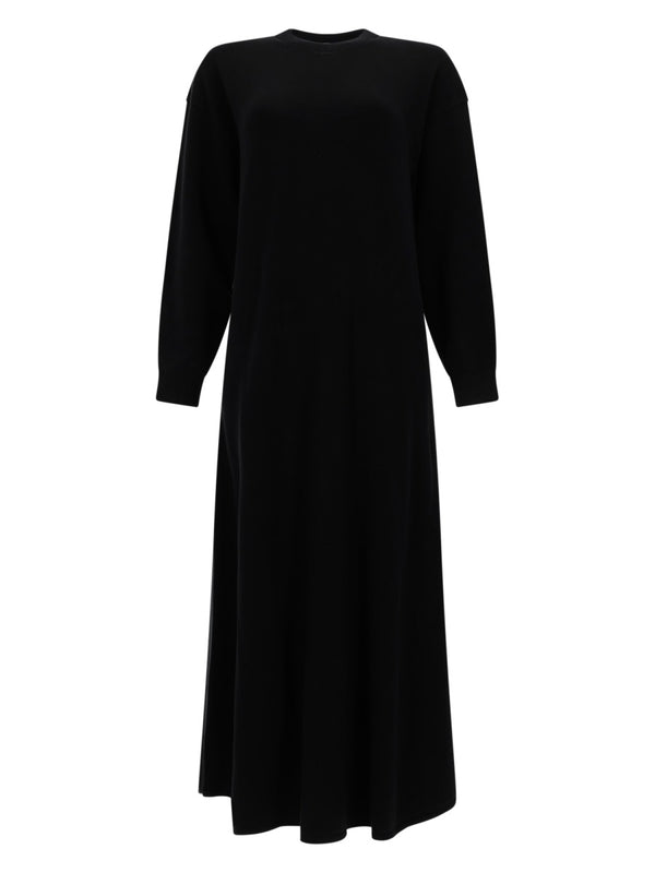 Dress Long Knit Black Silk