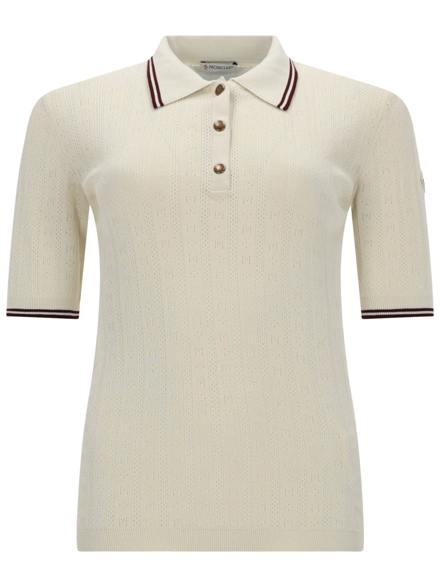 Knit Cotton Polo Shirt Ivory