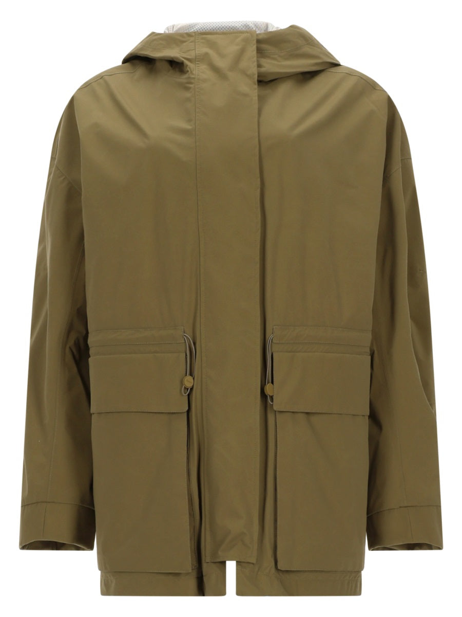 Short Parka Military Green Polyamide Jacket