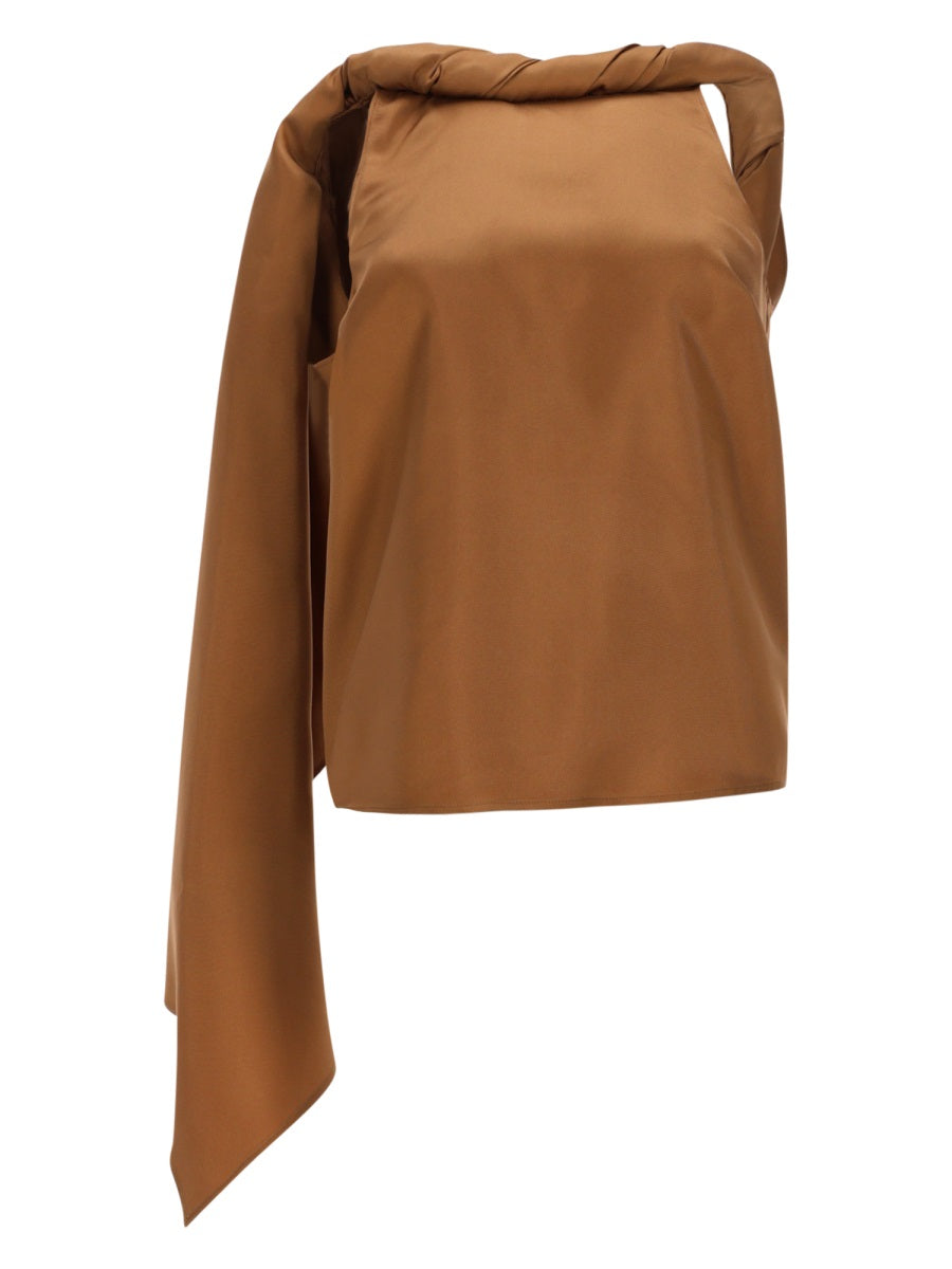 Top Wilma Brown Silk Tops