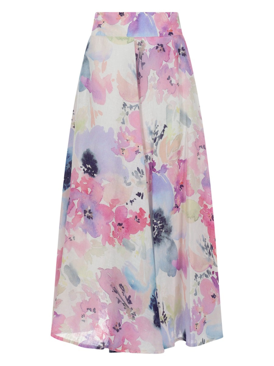 Skirt Long Linen Multicolour