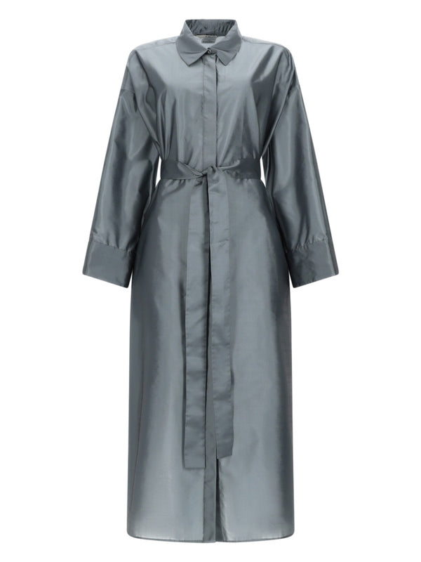 Shirt Dress Anna Blue Silk Blend Polyester