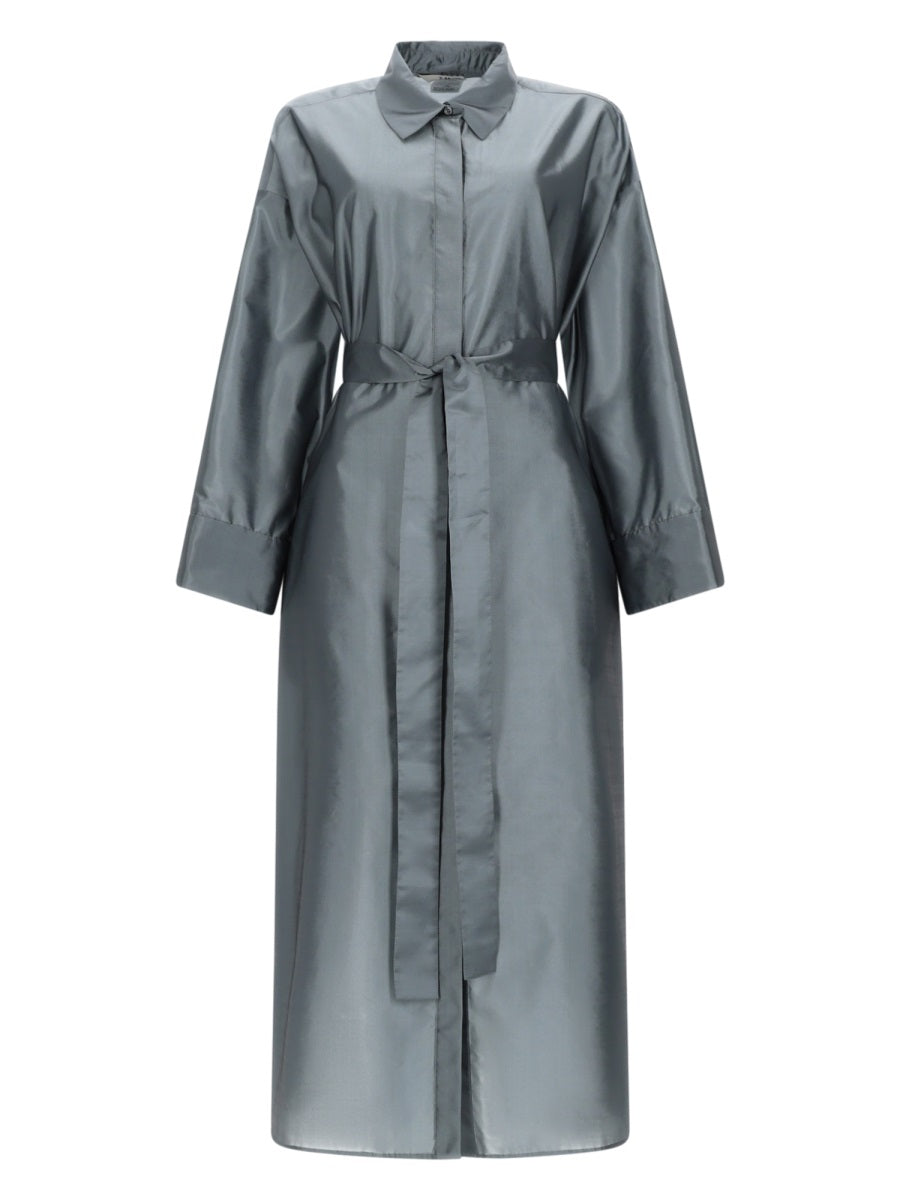 Shirt Dress Anna Blue Silk Blend Polyester