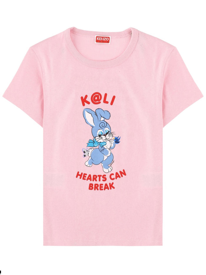 T-Shirt Kenzo Cartoon Pink Cotton T-shirts