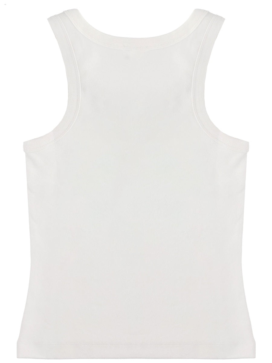 Tank Top Boke Flower White Cotton Elastane