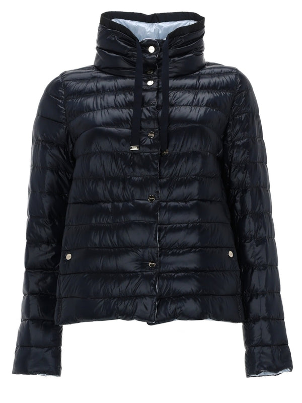 Down Jacket Reversible Blue Polyamide Trench & Raincoats