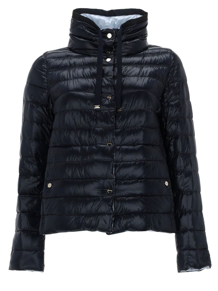 Down Jacket Reversible Blue Polyamide Trench & Raincoats