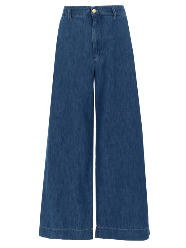 Jeans Astice Blue Cotton-Linen Trousers