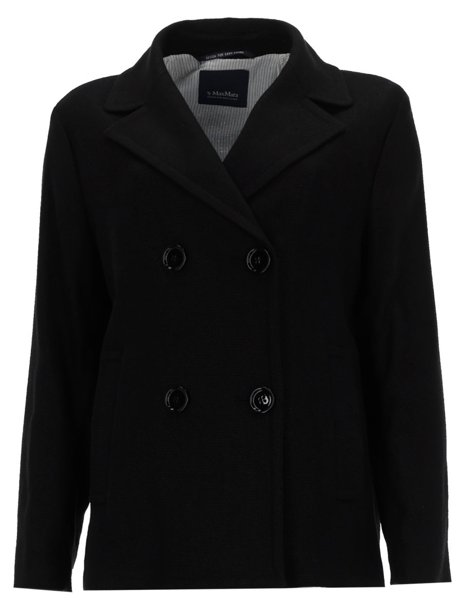 Double-Breasted Jacket Arco Linen Blend Black