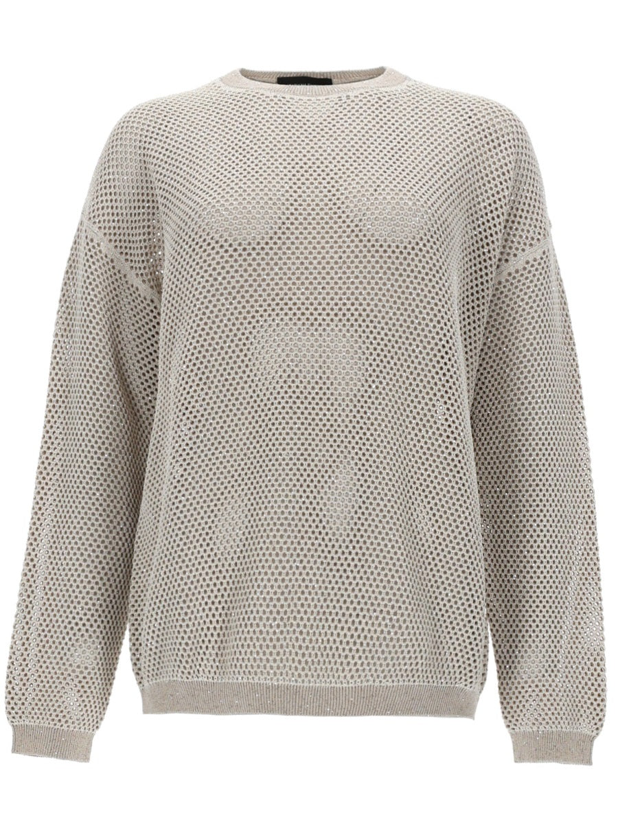 Sequin Jumper Grey Polyester Cotton Jumpers