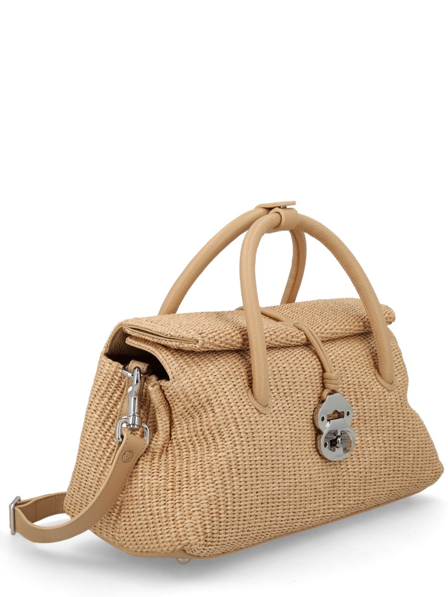 Handbag Dotta Vimini Beige Polyester Handbags