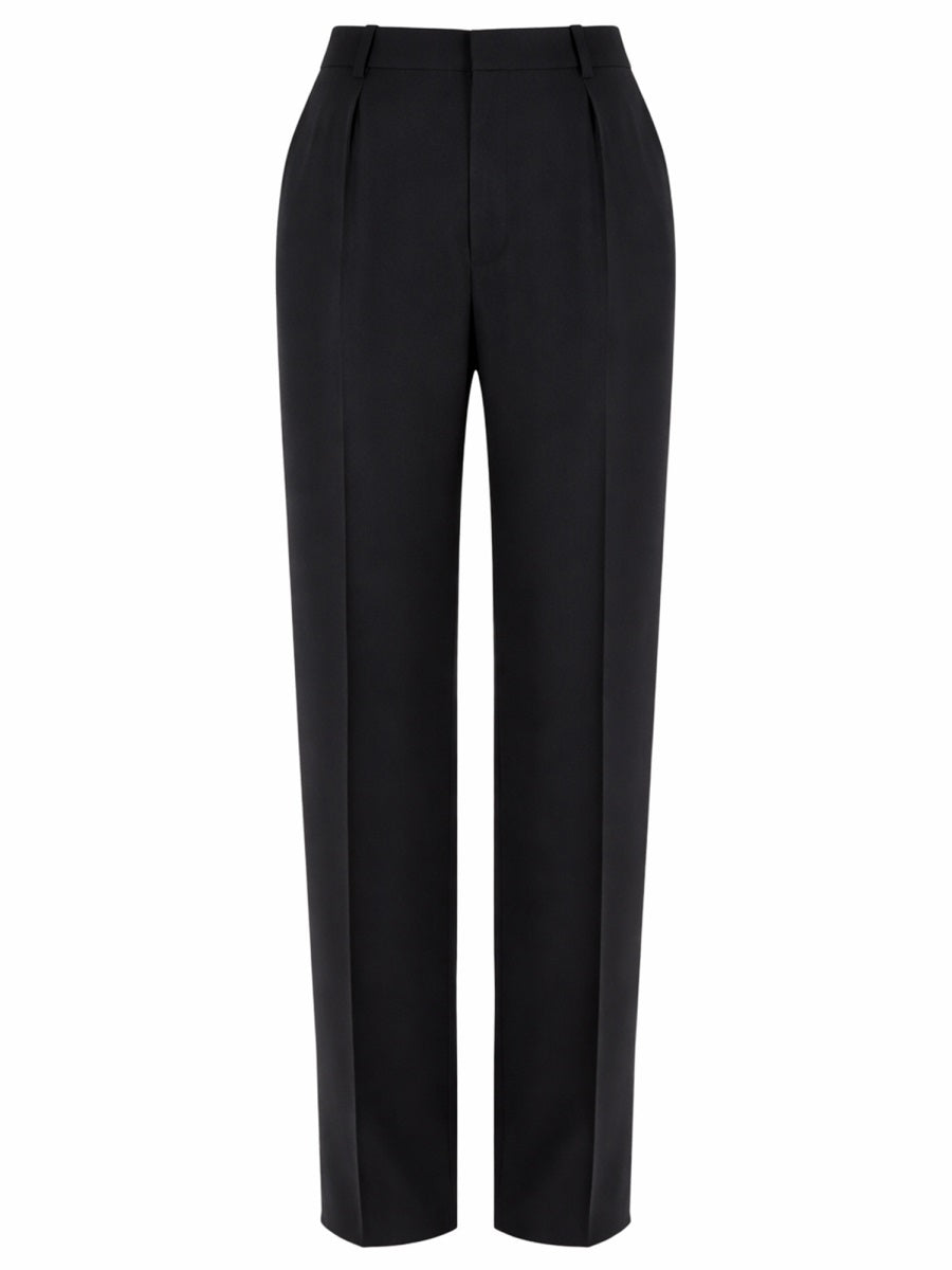 Tailored Pants Black T Wool Trousers