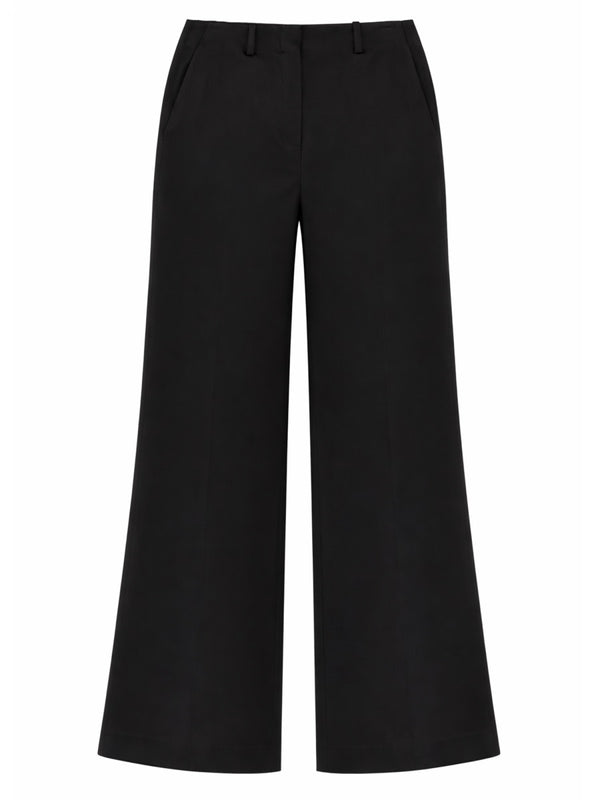 Fluid Loose Fit Pants Black Triacetate Trousers