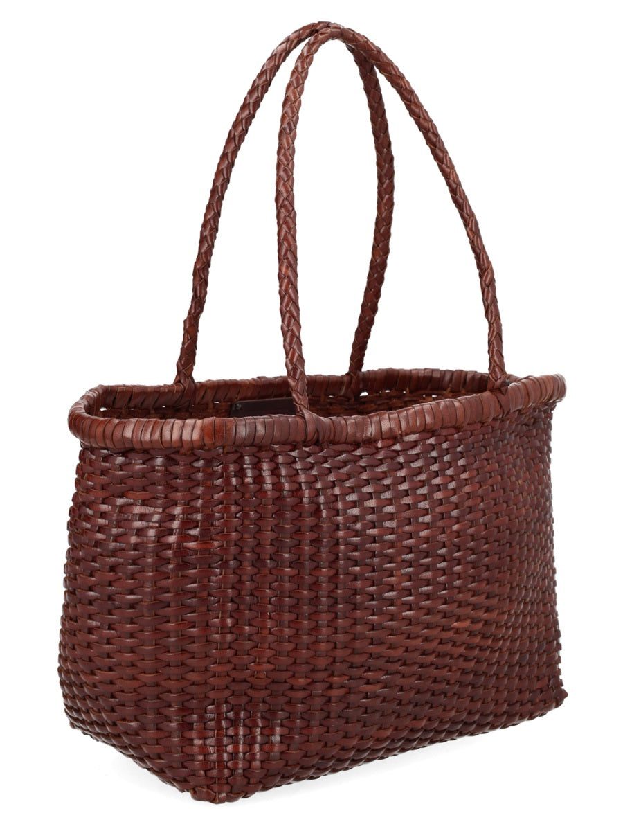 Shoulder Bag B Weave Brown Leather