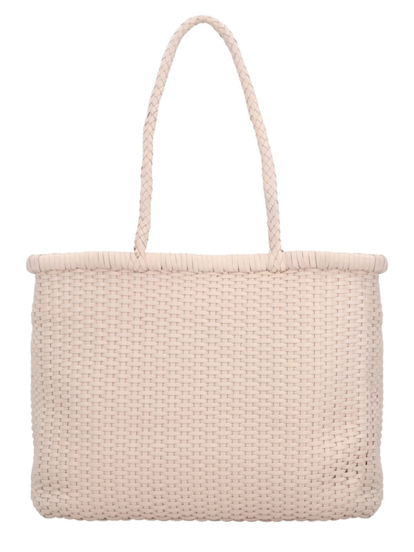 Shoulder Bag B Weave Beige Leather
