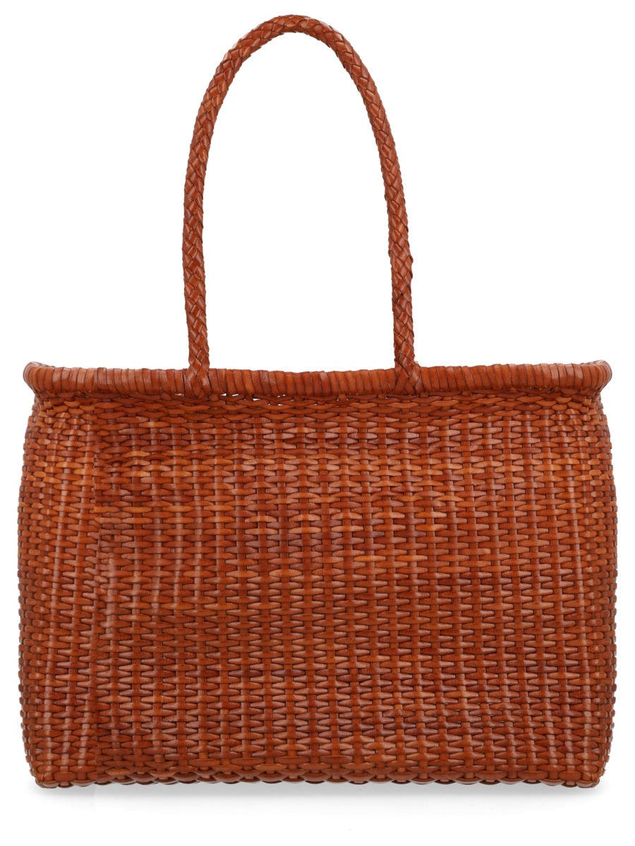 Shoulder Bag B Weave Buff Leather