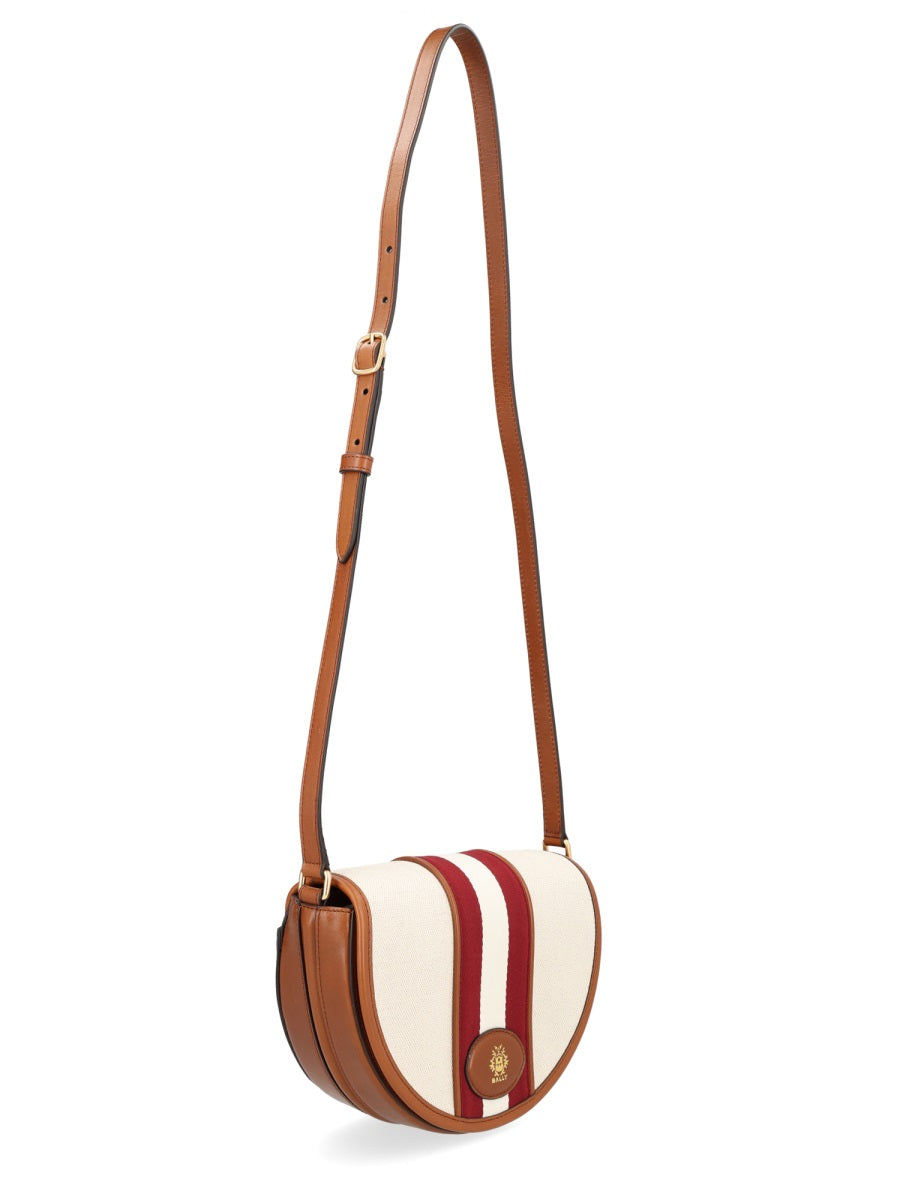 Shoulder Bag Sign Round Ivory Cotton