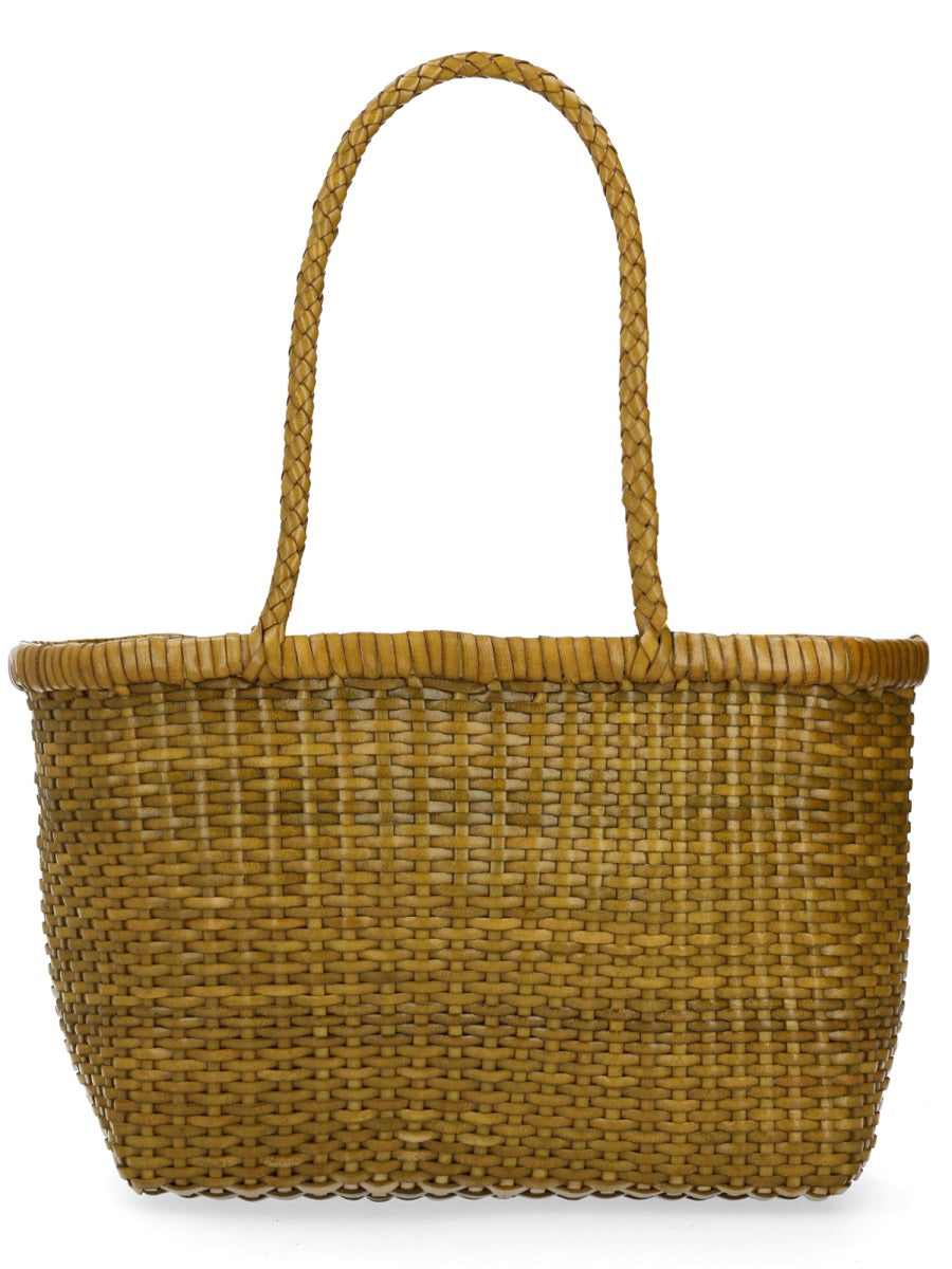 Shoulder Bag B Weave Green Leather