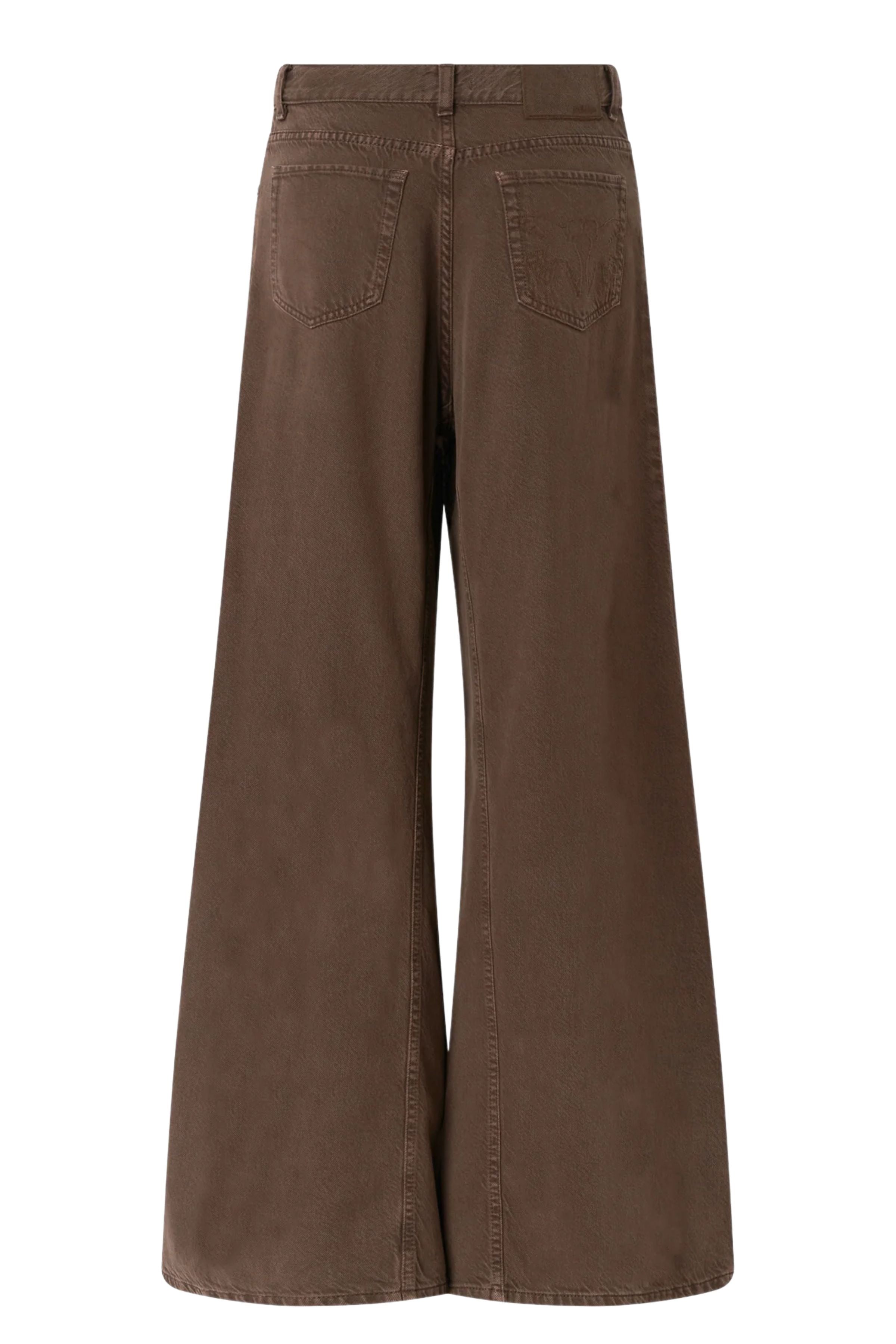 Winona Wide Leg Brown Lyocell Cotone Fodera: Pantaloni