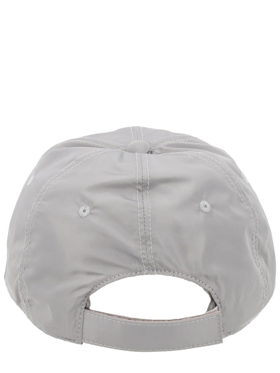 Baseball Cap With Logo Grey Polyamide Hat