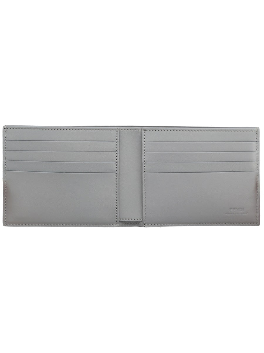 Wallet Squared Ff Grey Leather Calf & Purses