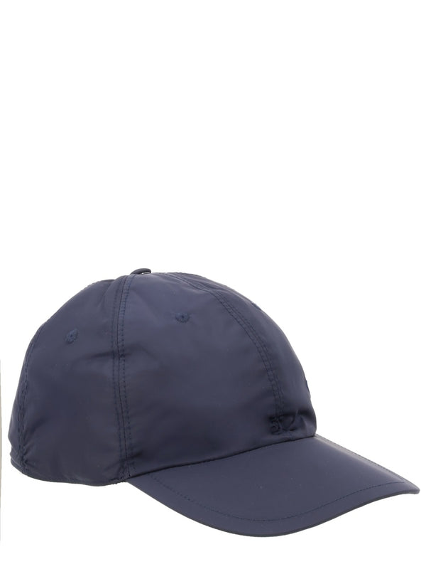 Baseball Cap With Logo Blue Polyamide Hat