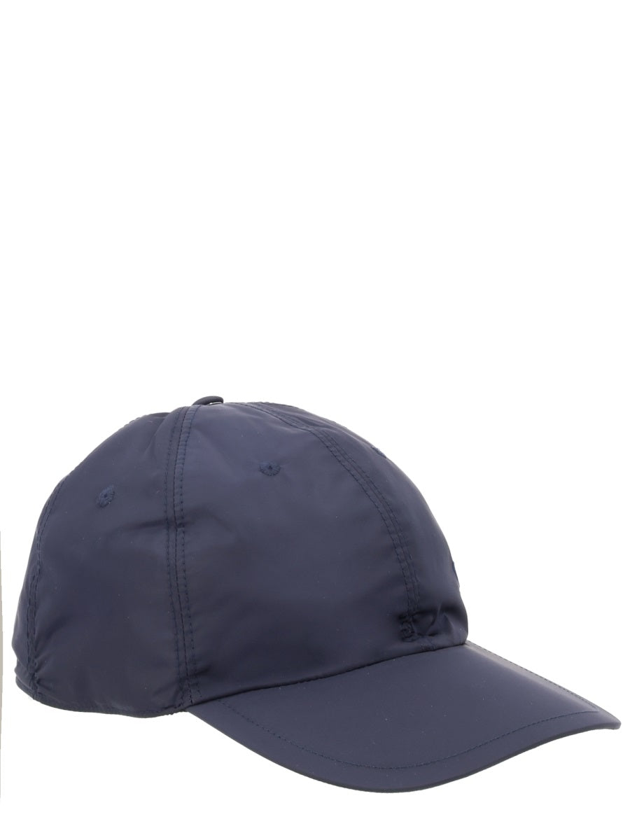 Baseball Cap With Logo Blue Polyamide Hat