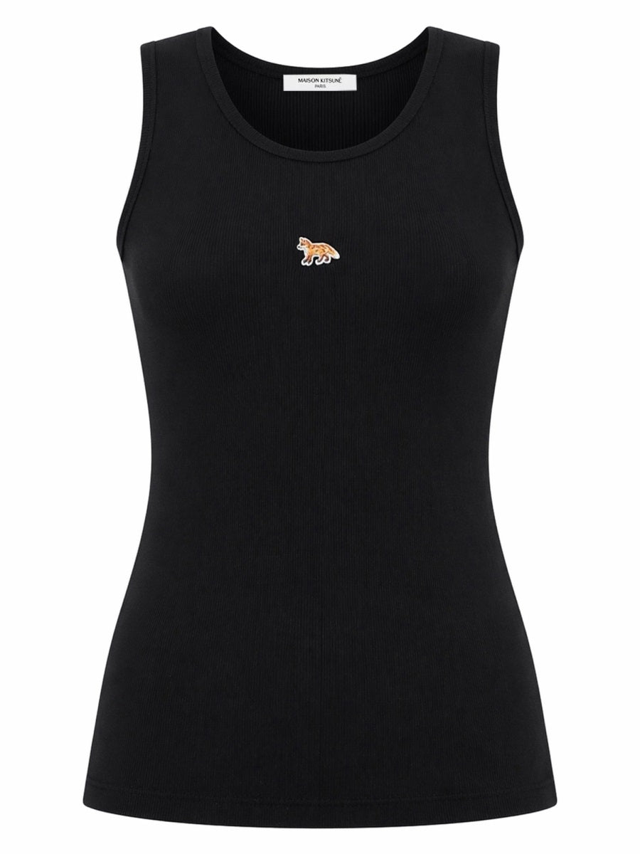 Top Baby Fox Black Cotton Organic Tops