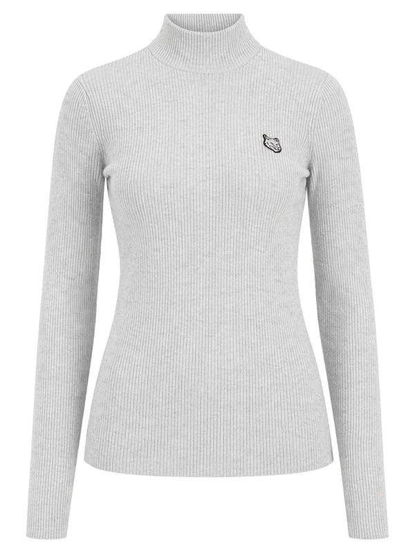 Fox Patch Jersey Grey Wool Jumpers