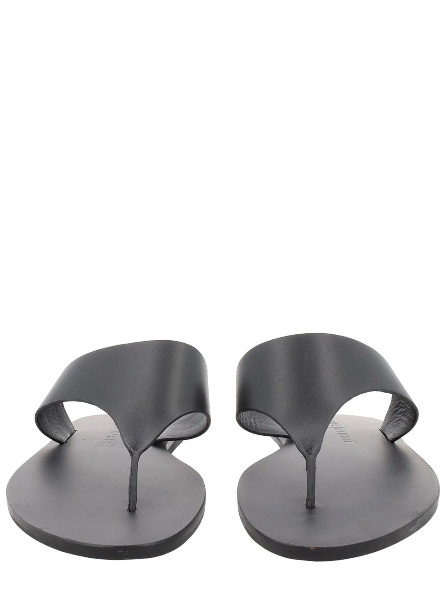 Leather Sandals Black Upper: Goat