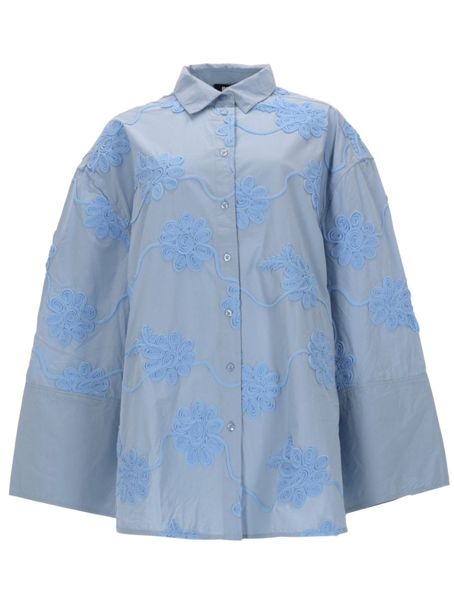 Shirt Oversized Baby Blue Polyester