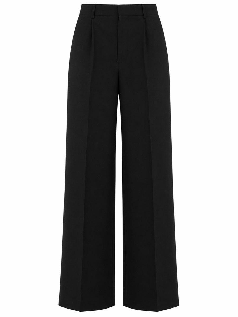 Wide-Leg Trousers Lola Black Virgin Wool