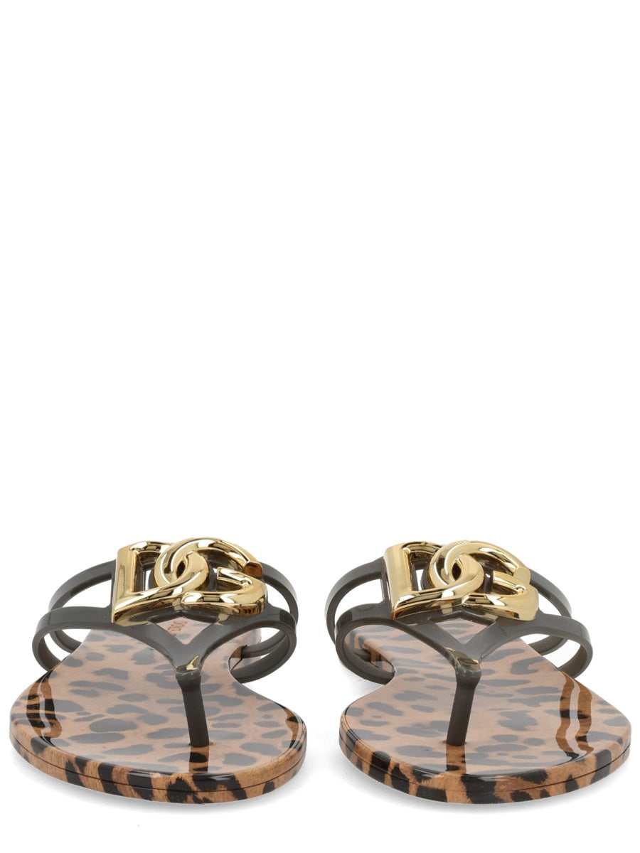 Slide Sandals With Logo Multicolour Thermoplastic Polyurethane