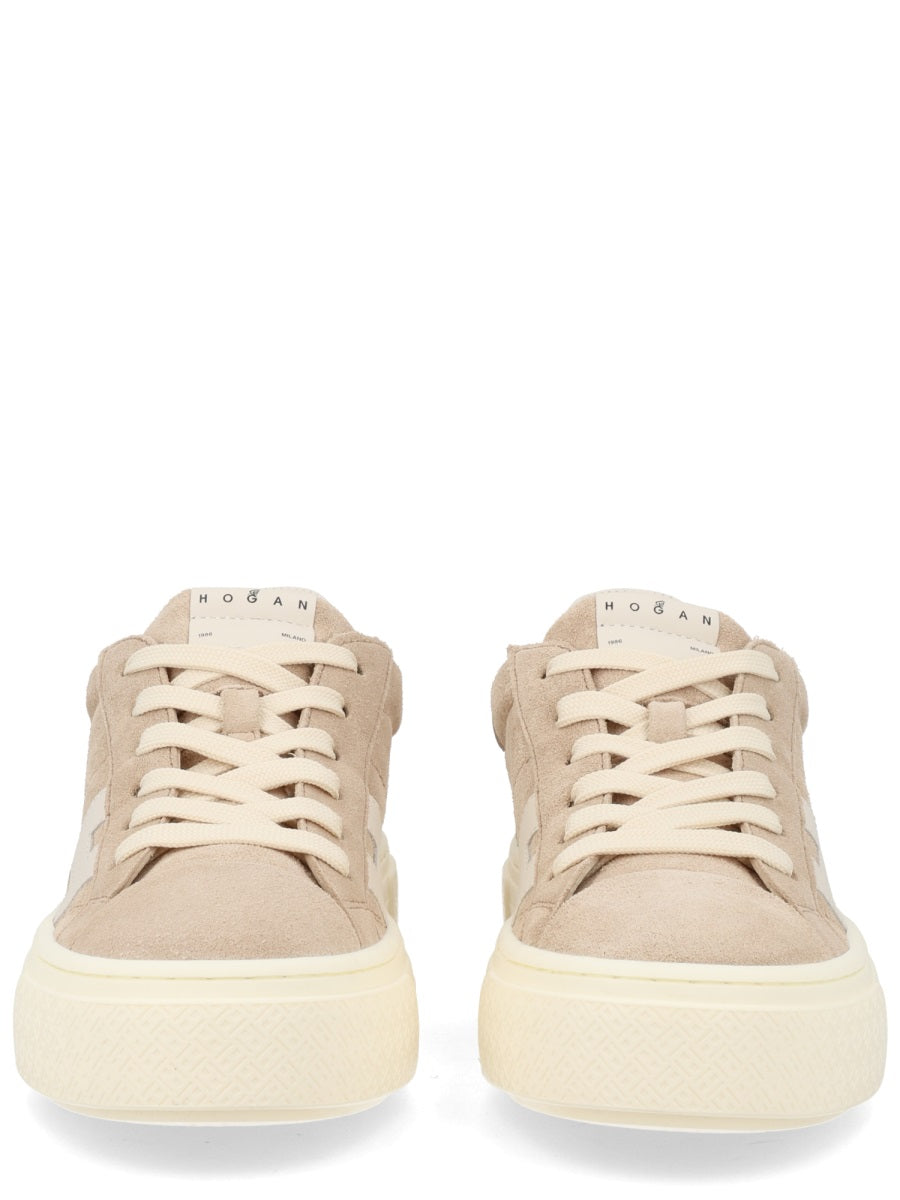 Sneakers Crosswind Beige Calf Leather Trainers
