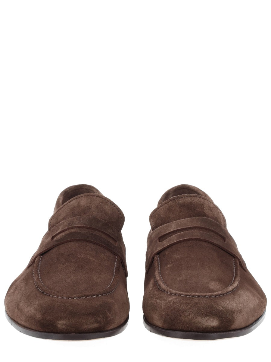 Suede Moccasins Brown Calf Leather Loafers