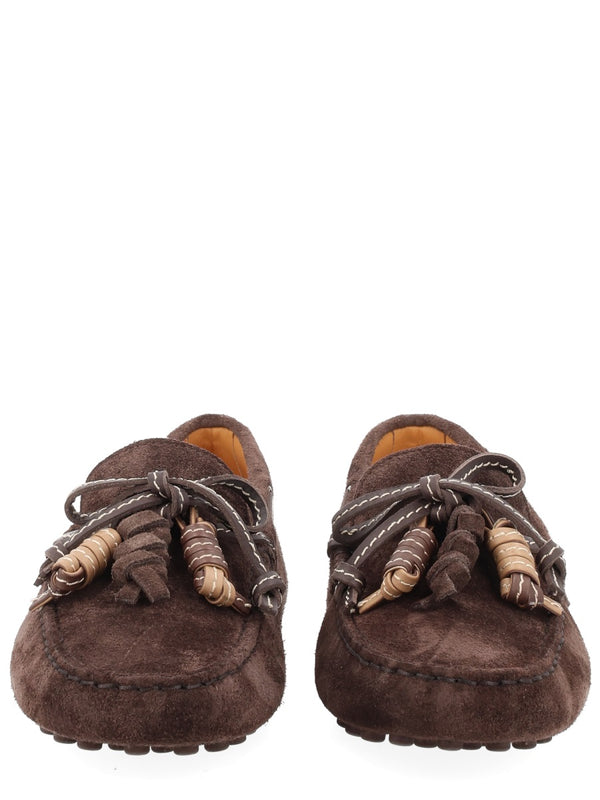Moccasins Suede Brown Calf Leather Loafers