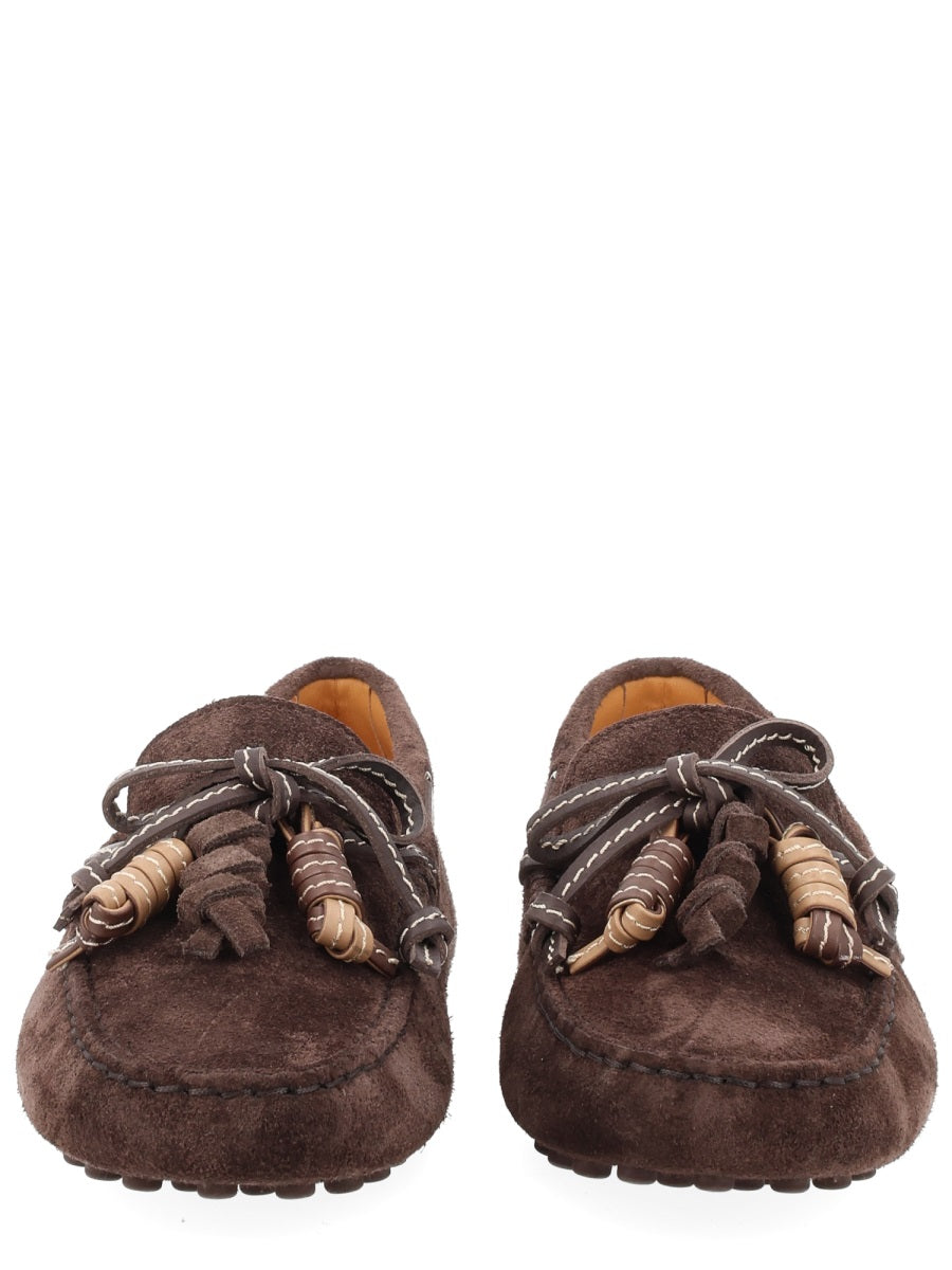 Moccasins Suede Brown Calf Leather Loafers