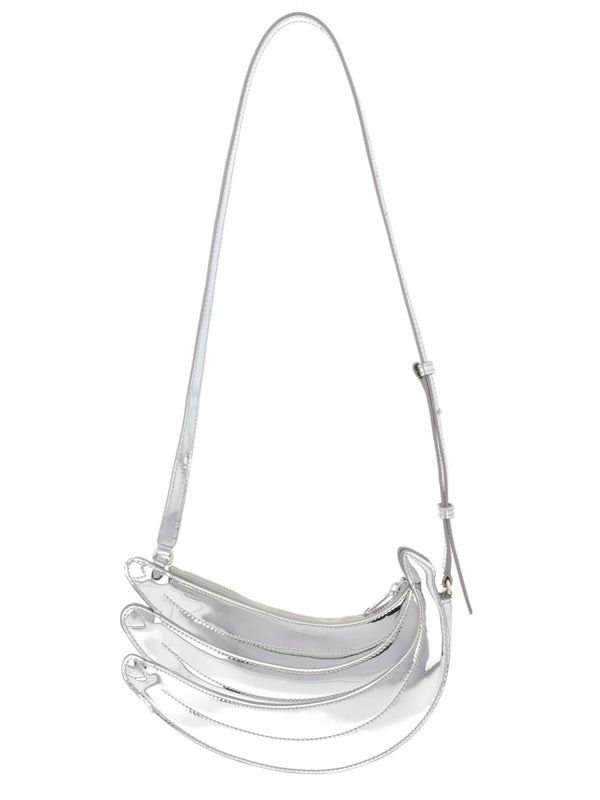 Shoulder Bag Banana Silver Leather