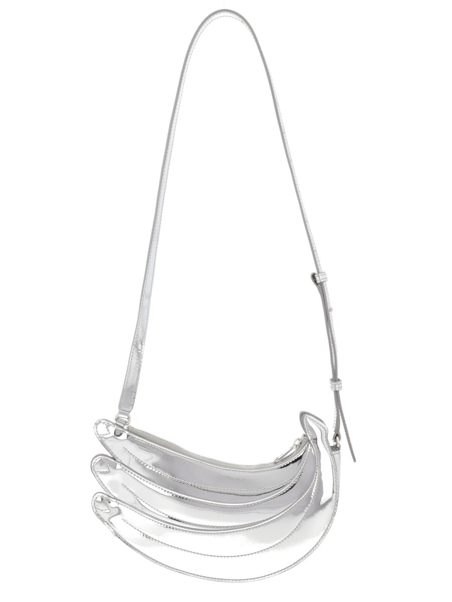 Shoulder Bag Banana Silver Leather