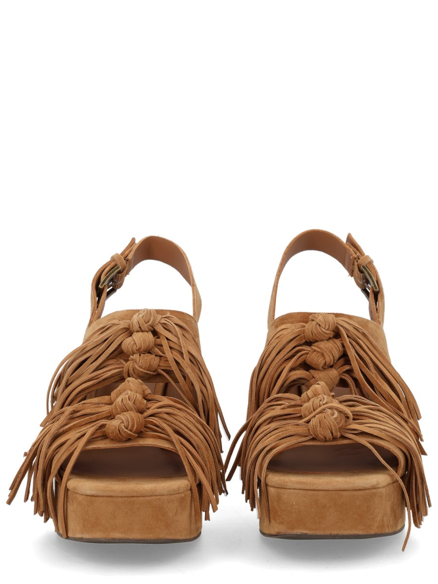 Heeled Sandals Oprah Beige Leather
