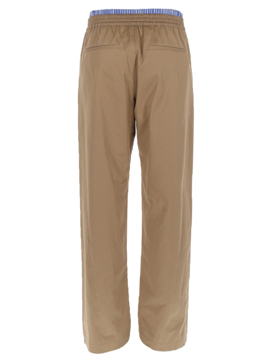 Trousers Double-Elastic Cotton Beige