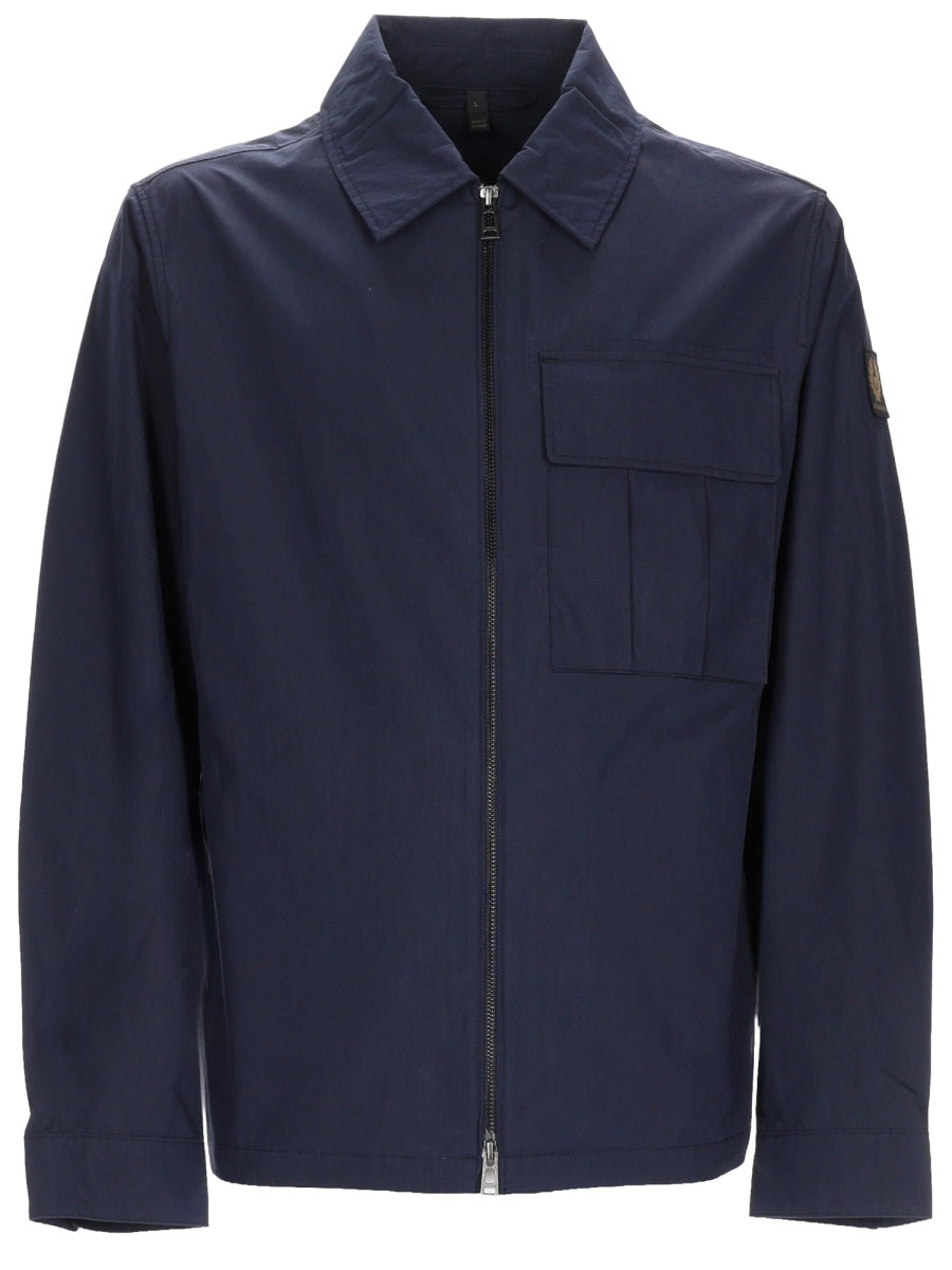 Cargo Overshirt Jacket Blue Cotton