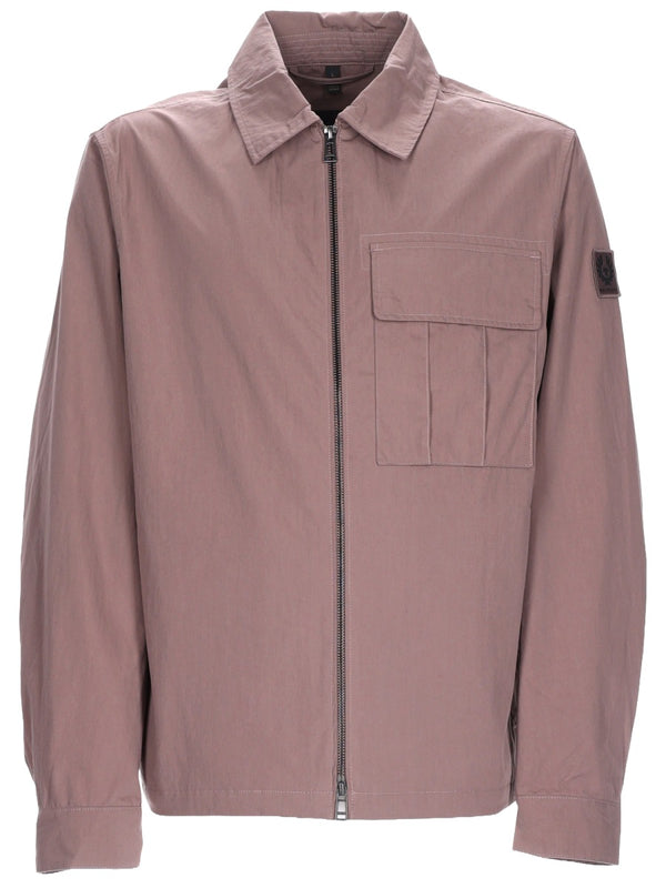 Cargo Overshirt Beige Cotton Jacket
