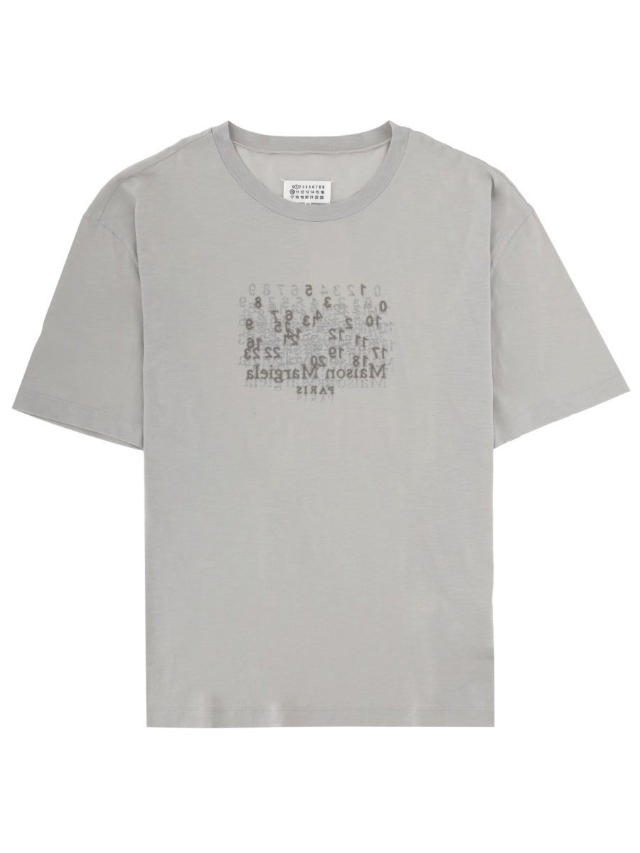 T-Shirt With Print Grey Cotton T-shirts